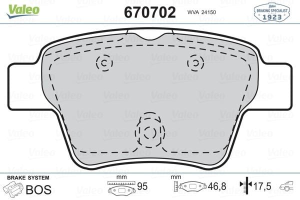 ARKA FREN BALATASI PEUGEOT P307 00> P307 SW 02> P307 CC 03> P207 06> CITROEN C4 04>08> KÜÇÜK TİP