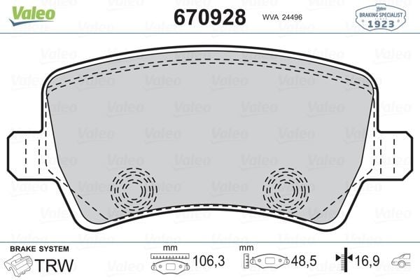 ARKA FREN BALATASI S-MAX 09> 06> GALAXY III 06> VOLVO S60 10> S80 06> V60 -V70 06> XC60 08>XC70 06> RANGE ROVER EVOQUE 11>
