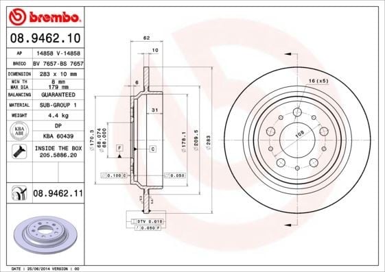 ARKA FREN DISK AYNA VOLVO S70 96>00 V70 96>00 XC70 99>04
