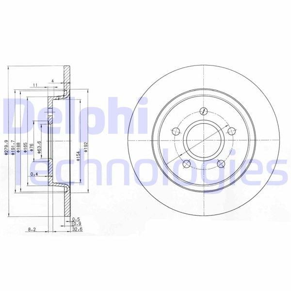 ARKA FREN DISKI AYNA FOCUS II04>11 C-MAX 07>09 VOLVO V50 04>12 C30 06>12 C70 II 05>13 S40 II 04>12 17 JANT - 16 JANT DÜZ 280mm 5 BİJON