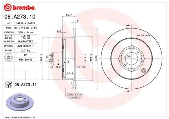 ARKA FREN DİSKİ DOLU TİP - KAPLAMALI TOYOTA YARIS 1.3L 2NZ-FE NCP10 99-02 / 1.0L 1SZ-FE SCP10 03-0 5 / 1.4L 1ND-TV NLP10 02-05 269 çap X 4 bijon - Adet disk fiyatıdır