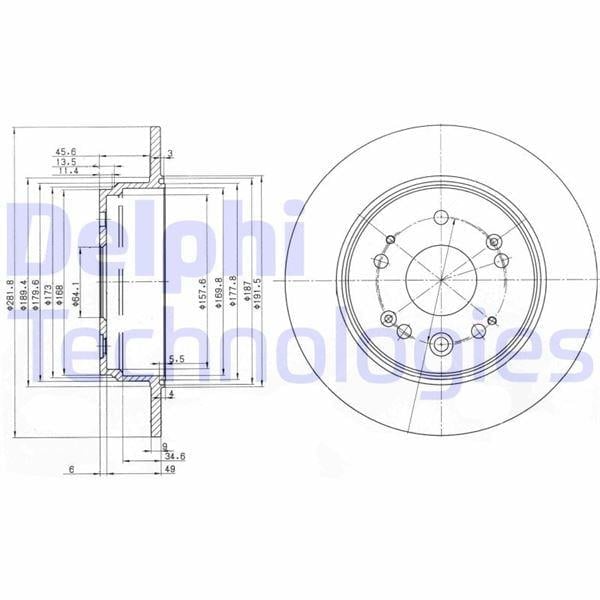 ARKA FREN DİSKİ DOLU TİP HONDA CR-V 2.0L K20A4 RD8 kasa 02-04 282 çap x 5 bijon - Takım disk f iyatıdır