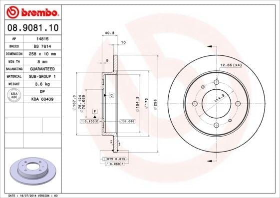 ARKA FREN DİSKİ DOLU TİP HYUNDAI ELANTRA 1.6L G4GR G4ED 96-06 258 çap x 4 bijon - Adet disk fiya tıdır