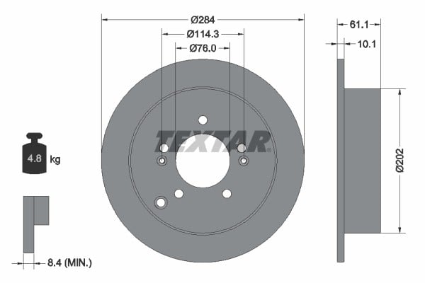 ARKA FREN DİSKİ DOLU TİP HYUNDAI SANTAFE 2.4L 2.7L 00-06 / TUCSON 2.0L D4EA CRDi 04-10 / KIA SPORT AGE 2.0L CRDİ 04-07 284 çap x 5 bijon - Adet disk fiyatıdır