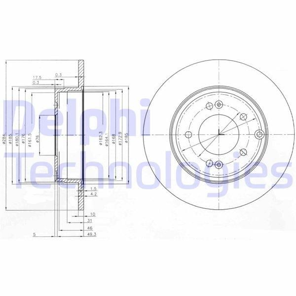 ARKA FREN DİSKİ DOLU TİP HYUNDAI SONATA 2.0L D4EA CRDİ DİZEL 05-10 / 2.0L VVTİ GLS 05-10 284 çap x 5 bijon - Takım disk fiyatıdır