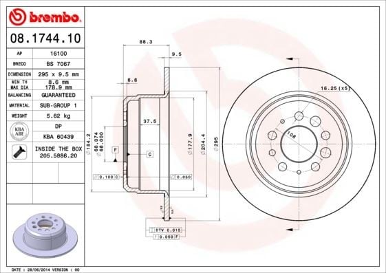 ARKA FREN DISKI STANDARD VOLVO 140 142. 144 66>P 1800 62>