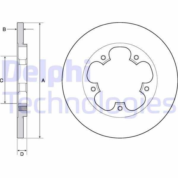 ARKA FREN DISKI TRANSIT V363 14> TEK TEKER A.CEKER DUZ 308MM 5 BIJON