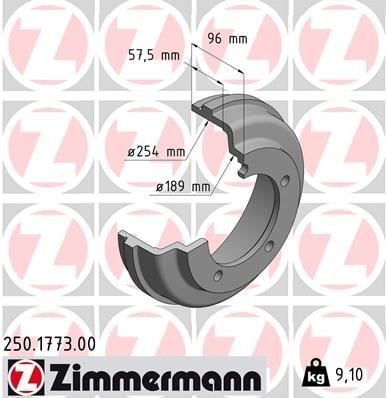 ARKA FREN KAMPANASI TARNSIT V185 01>06 Ö CEKER 2.0 TDCI - 254 / 59.5 MM