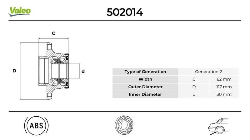 ARKA TEKER PORYASI RULMANLI DOBLO-BIPPER-NEMO-TEMPRA-MAREA-PALIO-SIENA-PUNTO-FIORINO-LINEA ABS Lİ 30x117x61.7