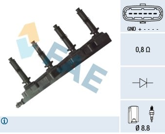 ATEŞLEME BOBİNİ ZAFIRA B- VECTRA C- SIGNUM 03 > 2.2 direct Z22YH