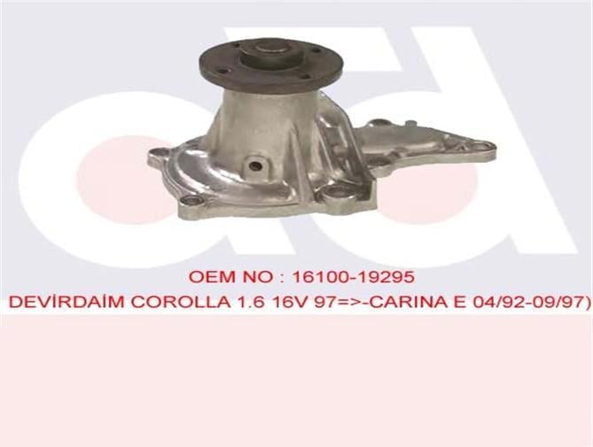 DEVİRDAİM SU POMPASI TOYOTA COROLLA 1.6L 4A-FE AE101 AE111 ENJEKSİYONLU 92-00