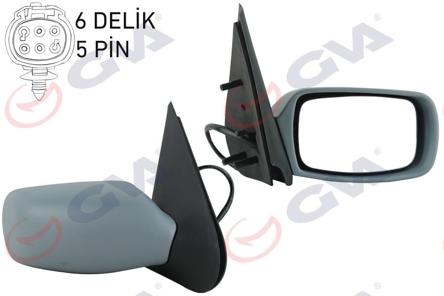DIŞ DİKİZ AYNASI ELEKTRİKLİ ISITMALI ASTARLI SAĞ FİESTA 99-01 VM-306EHPR