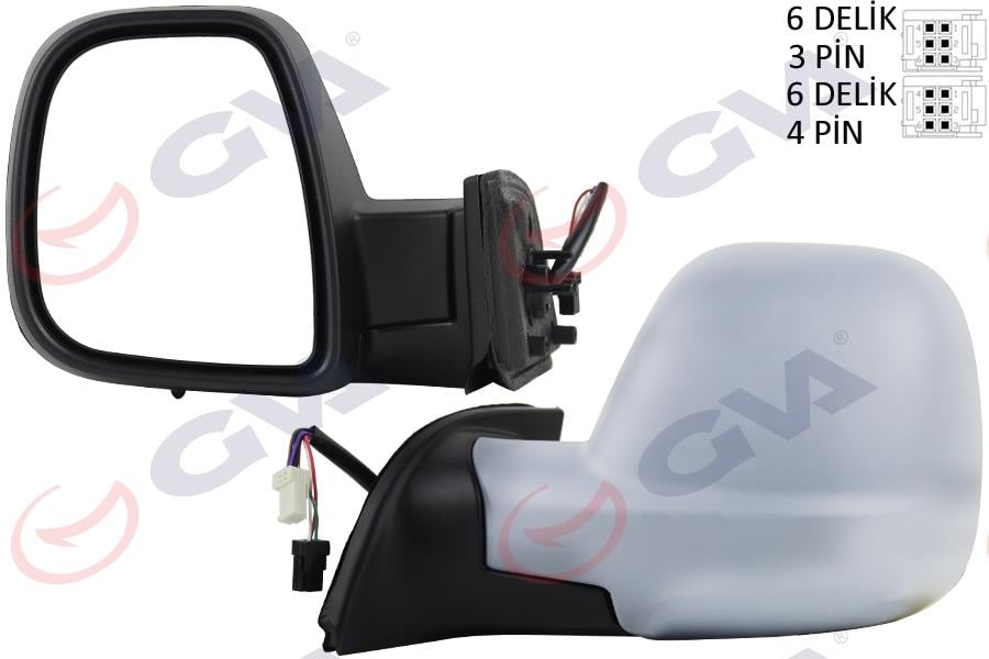 DIŞ DİKİZ AYNASI ELEKTRİKLİ KATLANIR SOL PARTNER-BERLINGO 13- ASTARLI KONVEKS CAM VM-8118EBPL