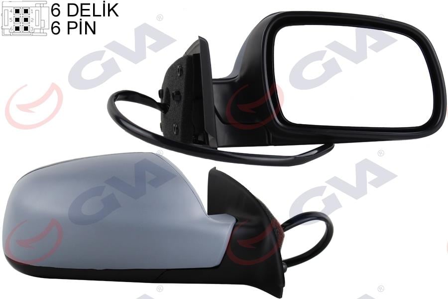 DIŞ DİKİZ AYNASI SAĞ 307 02> ELEKTRİKLİ ISITMALI ASTARLI SENSÖRLÜ KONVEKS 6 FİŞ VM-207EHPSR