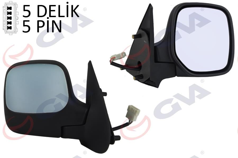 DIŞ DİKİZ AYNASI SAĞ BERLINGO-PARTNER 97> ELEKTRİKLİ ISITMALI ASTARLI KONVEKS 5 FİŞ VM-118EHPR