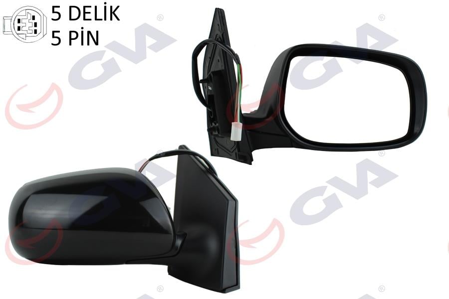 DIŞ DİKİZ AYNASI SAĞ COROLLA 08> ELEKTRİKLİ ISITMALI ASTARLI KONVEKS 5 FİŞ VM-6263NEHPR