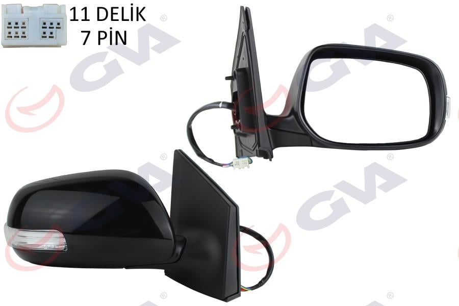 DIŞ DİKİZ AYNASI SAĞ COROLLA 10> ELEKTRİKLİ ISITMALI KATLANIR SİNYALLİ ASTARLI KONVEKS 7 FİŞ VM-6264NEBR