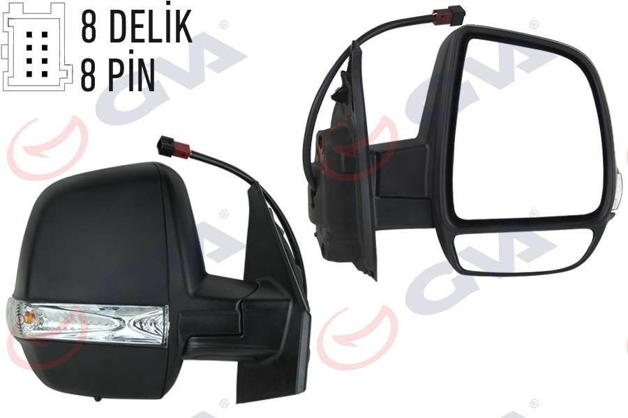 DIŞ DİKİZ AYNASI SAĞ DOBLO 11> ELEKTRİKLİ ISITMALI SİNYALLİ ÇİFT CAM KONVEKS 6 FİŞ VM-669EHPR