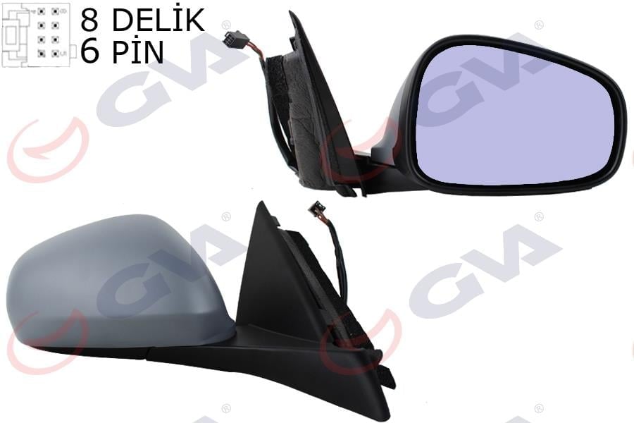 DIŞ DİKİZ AYNASI SAĞ GIULIETTA 10> ELEKTRİKLİ ISITMALI SENSÖRLÜ MAVİ CAM ASTARLI KONVEKS 7 FİŞ VM-6413EHPSR