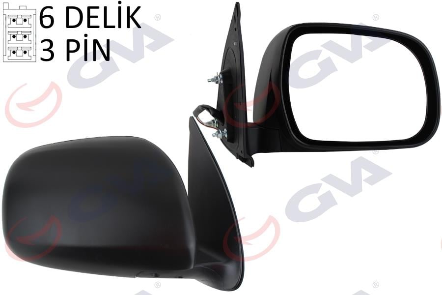 DIŞ DİKİZ AYNASI SAĞ HILUX 06> ELEKTRİKLİ KONVEKS 3 FİŞ VM-2219ER