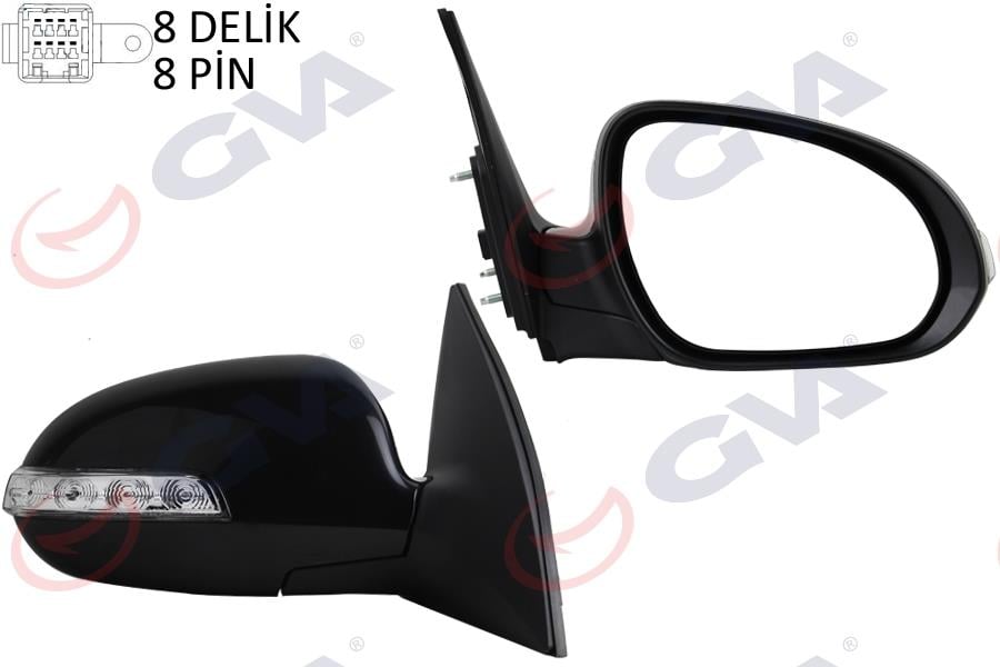 DIŞ DİKİZ AYNASI SAĞ İ30 07> ELEKTRİKLİ ISITMALI KATLANIR SİNYALLİ SİYAH KAPAK KONVEKS