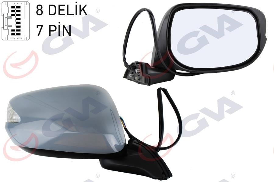 DIŞ DİKİZ AYNASI SAĞ JAZZ 08> ELEKTRİKLİ ISITMALI KATLANIR SİNYALLİ ASTARLI KONVEKS VM-6257NEBR