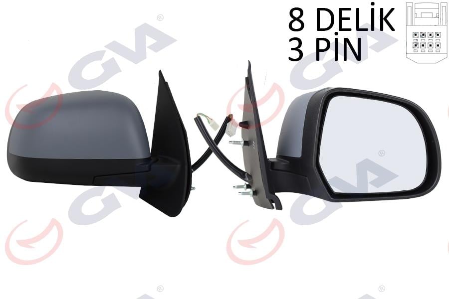 DIŞ DİKİZ AYNASI SAĞ MICRA 10> ELEKTRİKLİ ASTARLI KONVEKS 3 FİŞ VM-223EHPR