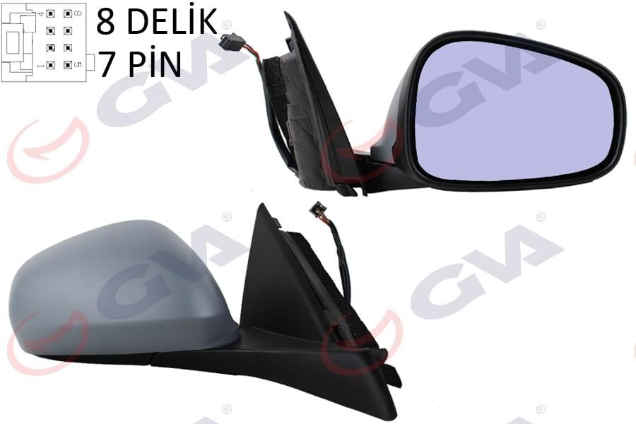 DIŞ DİKİZ AYNASI SAĞ MITO 09> ELEKTRİKLİ ISITMALI SENSÖRLÜ ASTARLI MAVİ CAM ASFERİK
