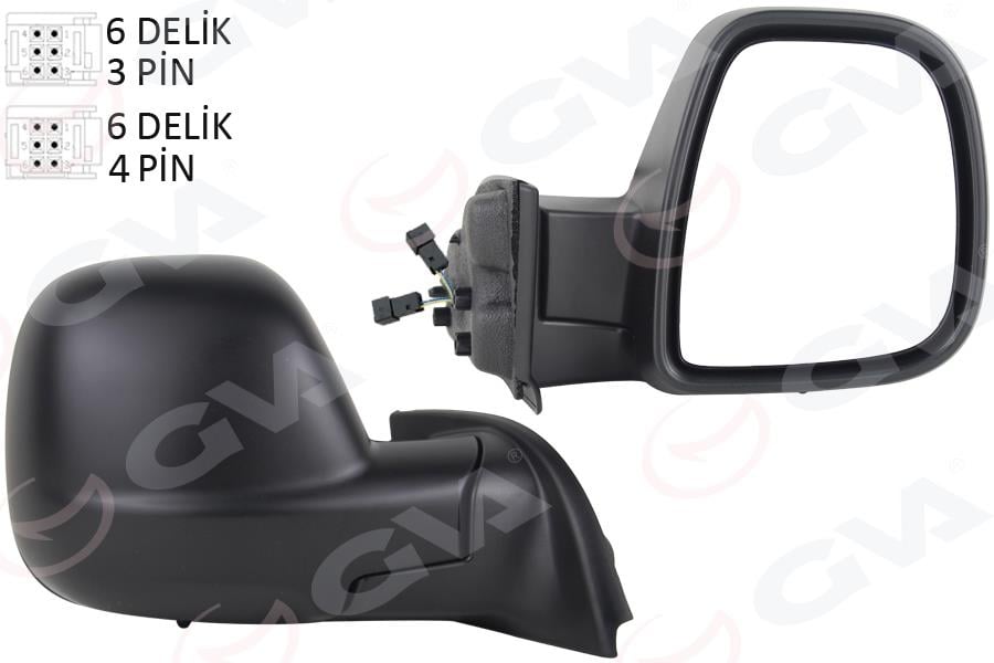 DIŞ DİKİZ AYNASI SAĞ PARTNER-BERLINGO 12-18 ELEKTRİKLİ DESENLİ REZİSTANSLI SENSÖRLÜ