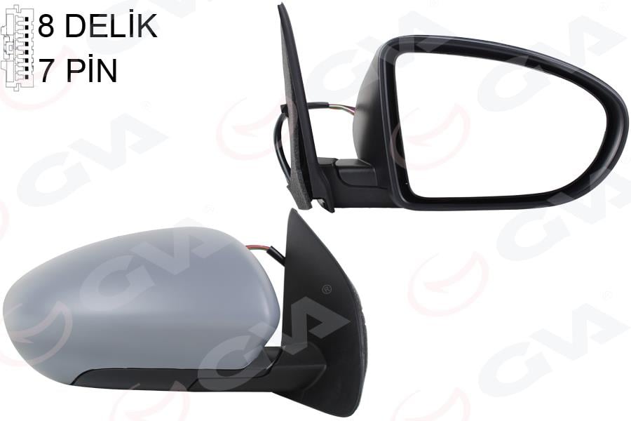 DIŞ DİKİZ AYNASI SAĞ QASHQAI 09> ELEKTRİKLİ ISITMALI KATLANIR ASTARLI KONVEKS 7 FİŞ VM-4011EBHR