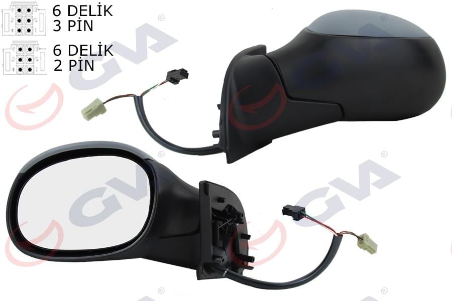 DIŞ DİKİZ AYNASI SOL C3 02> ELEKTRİKLİ ISITMALI ASTARLI KONVEKS VM-501EHPL