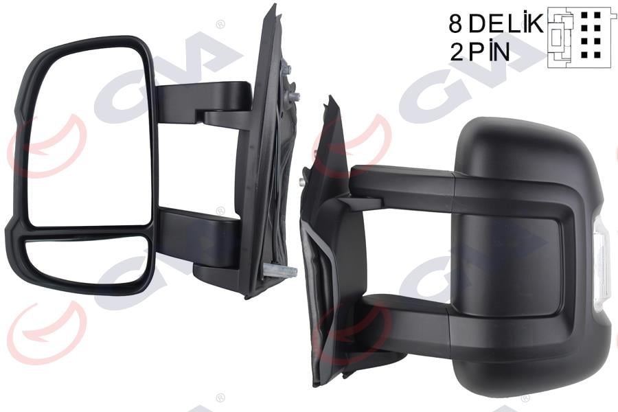 DIŞ DİKİZ AYNASI SOL DUCATO-BOXER-JUMPER 06> MEKANİK SİNYALLİ ORTA UZUN KOL KONVEKS VM-6202L
