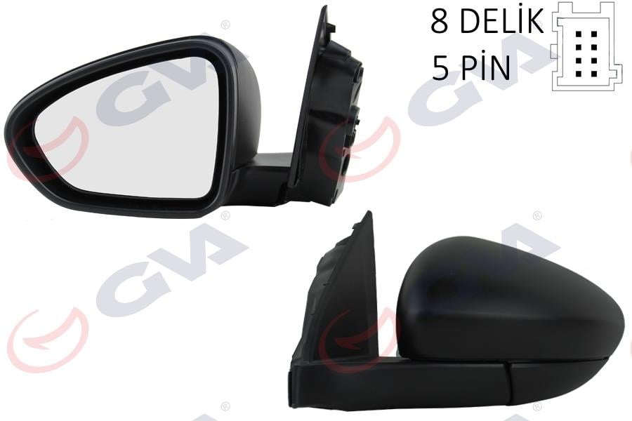 DIŞ DİKİZ AYNASI SOL EGEA 15- ELEKTRİKLİ ISITMALI DESENLİ KONVEKS 5 FİŞ