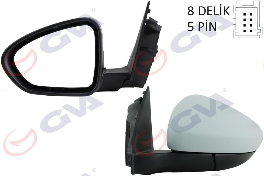 DIŞ DİKİZ AYNASI SOL EGEA 15> ELEKTRİKLİ ISITMALI ASTARLI KONVEKS 5 FİŞ VM-6157EHPL