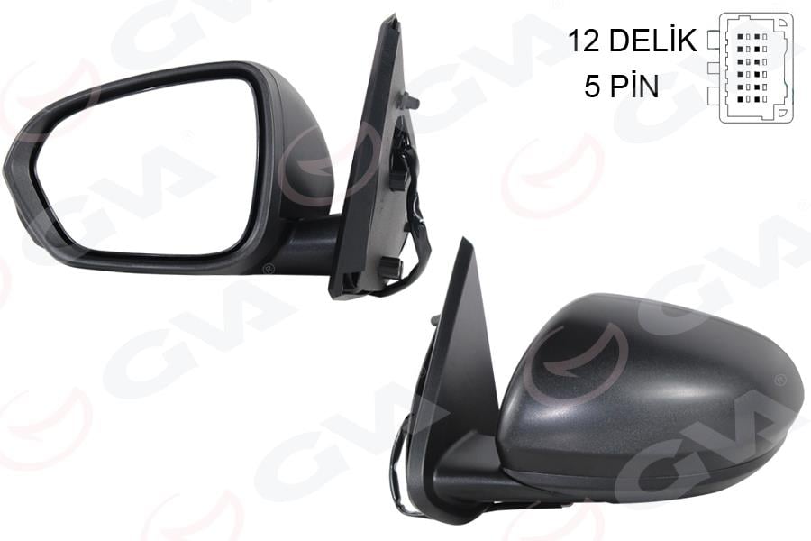 DIŞ DİKİZ AYNASI SOL ELEKTRİKLİ ISITMALI DACIA DUSTER 17-10 12H5P VM-6805EHL