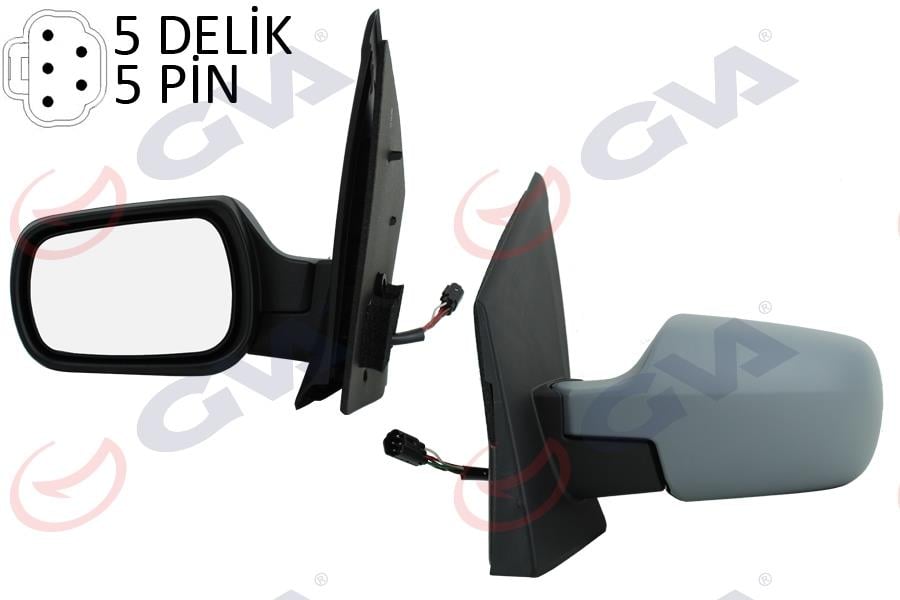 DIŞ DİKİZ AYNASI SOL FORD FİESTA 02> ELEKTRİKLİ ISITMALI ASTARLI 5PİN 5 FİŞ VM-312EHPL