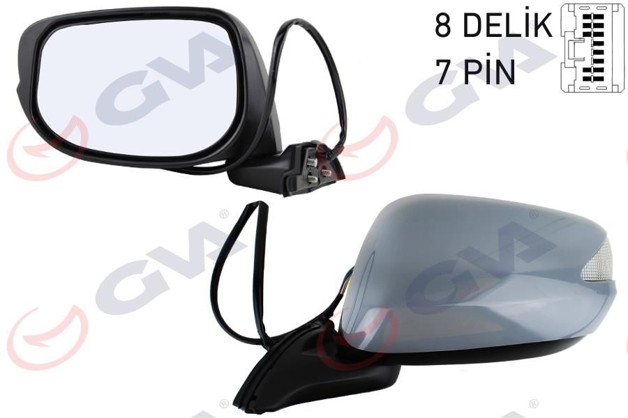 DIŞ DİKİZ AYNASI SOL JAZZ 08> ELEKTRİKLİ ISITMALI KATLANIR SİNYALLİ ASTARLI KONVEKS VM-6257NEBL