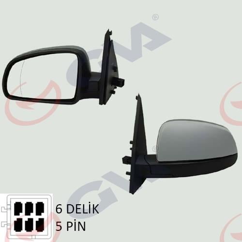 DIŞ DİKİZ AYNASI SOL MERIVA A 03> ELEKTRİKLİ ISITMALI ASTARLI ASFERİK 5 FİŞ VM-331EHPAL