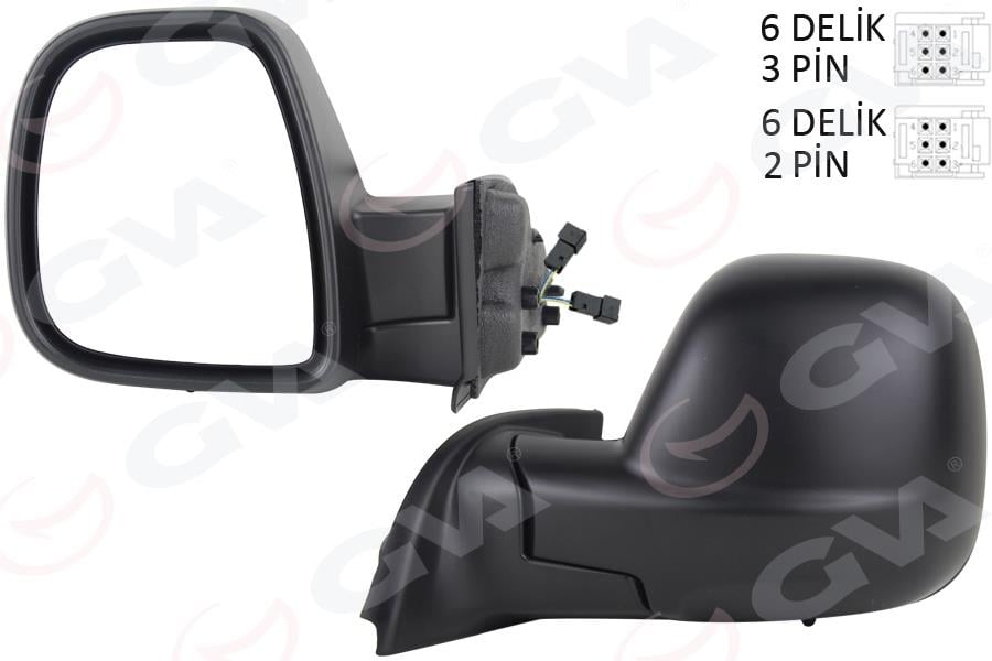 DIŞ DİKİZ AYNASI SOL PARTNER-BERLINGO 12-18 ELEKTRİKLİ DESENLİ REZİSTANSLI