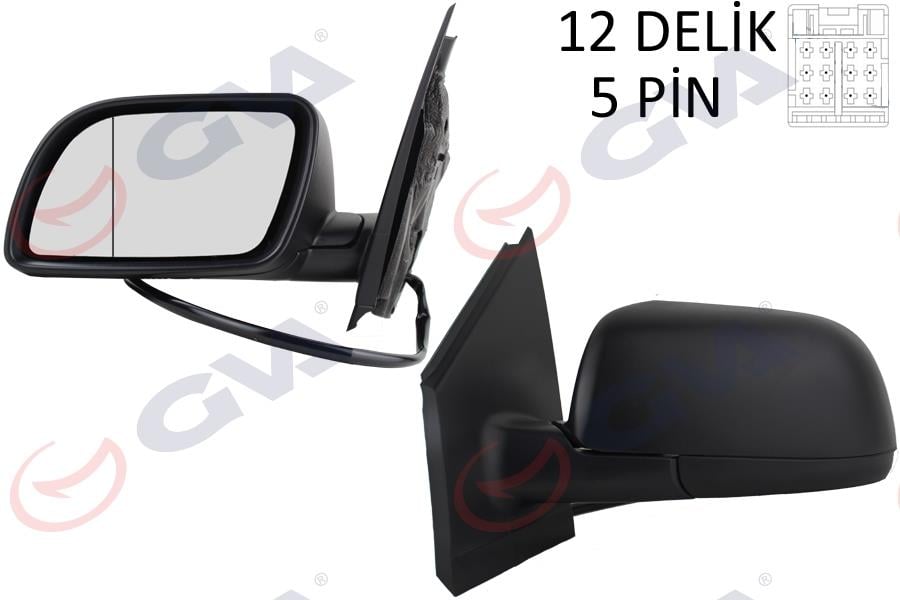 DIŞ DİKİZ AYNASI SOL POLO 02> ELEKTRİKLİ ISITMALI ASFERİK 5 FİŞ VM-194EHAL