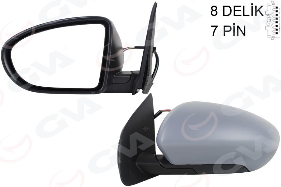 DIŞ DİKİZ AYNASI SOL QASHQAI 09> ELEKTRİKLİ ISITMALI KATLANIR ASTARLI KONVEKS 7 FİŞ VM-4011EBHL