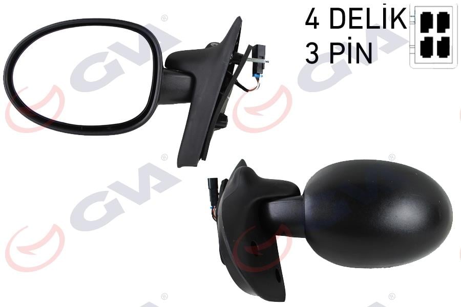 DIŞ DİKİZ AYNASI SOL TWİNGO I 90-02 ELEKTRİKLİ KONVEKS VM-128L
