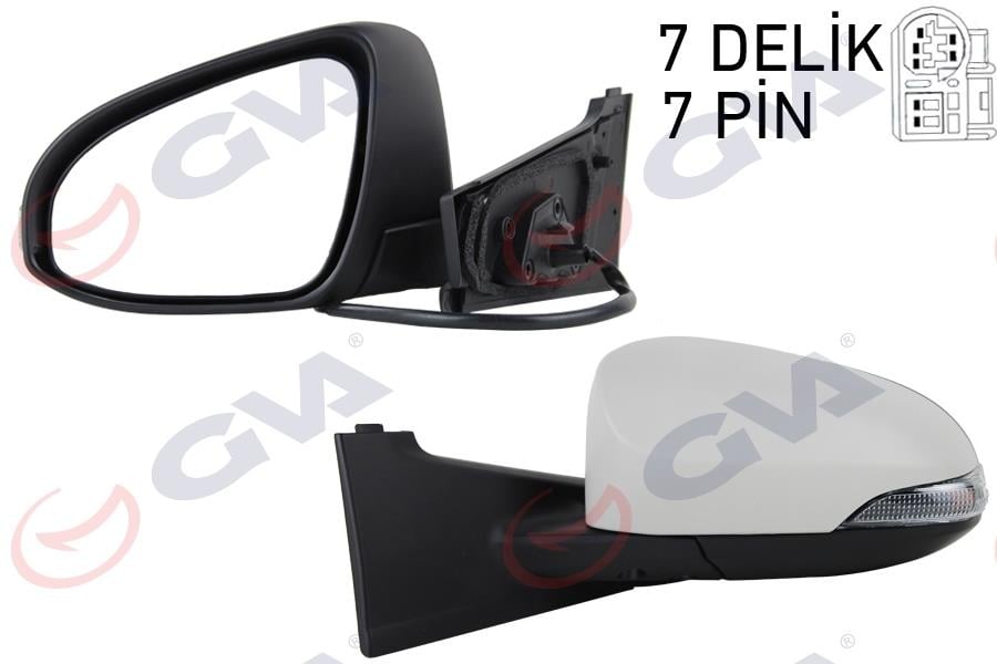 DIŞ DİKİZ AYNASI SOL YARİS 11> ELEKTRİKLİ ISITMALI SİNYALLİ ASTARLI KONVEKS VM-6265EHPL