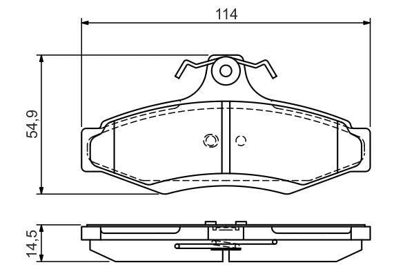 DİSK BALATA - ARKA - WVA 23237 - 114X54.9X14.5 MM