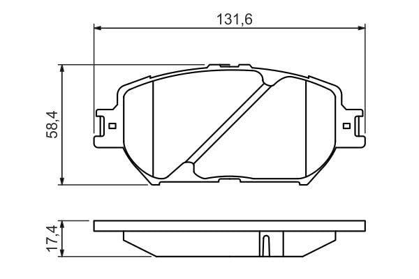 DİSK BALATA - ÖN - WVA 23806 - 131.5X58.5X17.5 MM -