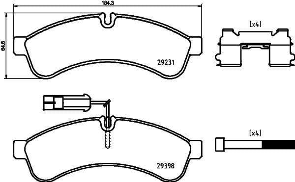 DİSK FREN BALATASI ARKA NISSAN NT500 05/13> RENAULT TRUCKS D-SERİE 01/16>