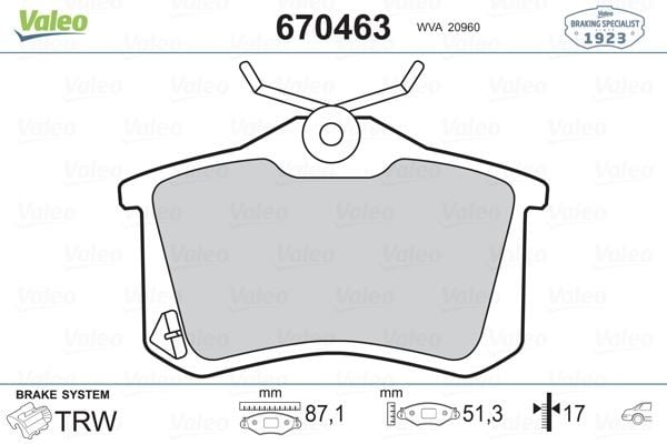 DİSK FREN BALATASI ARKA RENAULT MEGANE II. III. IV HB. FLUENCE; PEUGEOT 207. 307. 308. PARTNER II.