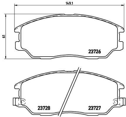 DİSK FREN BALATASI ÖN HYUNDAI CENTENNİAL 3.5/4.5 10/99-03/09 HYUNDAI GRANDEUR 2.5/3.0 12/98>