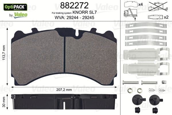 DİSK FREN BALATASI OPTIPACK ARKA AKS MB ACTROS MP4 2011- SENSÖRSÜZ