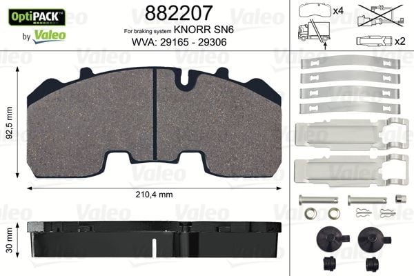 DİSK FREN BALATASI OPTIPACK BPW Sf545 19.5 tekerlek için